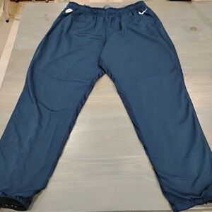 Nike Dri Fit NFL Training Equipment Men's XXL Navy Ankle Zip Workout Sweatpants